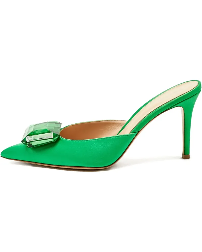 Gianvito Rossi crystal pointed mules - Grün Grün