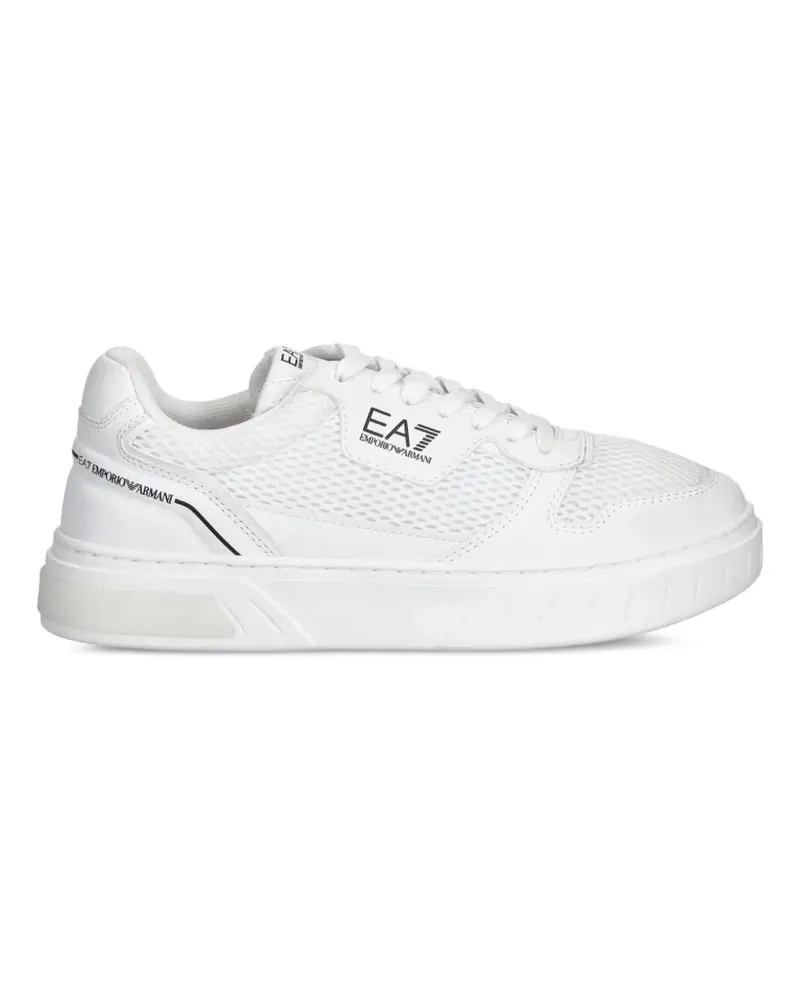 EA7 New Premium Court Sneakers mit Logo - Weiß Weiß