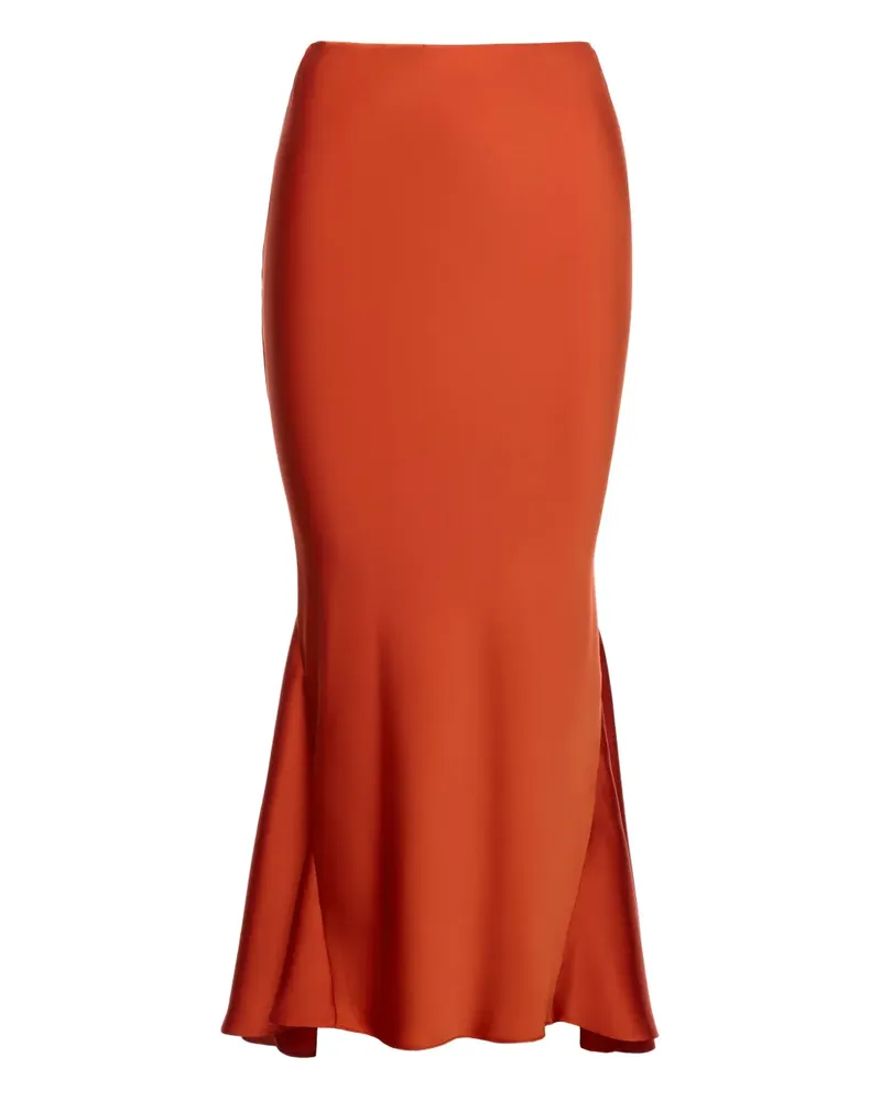 V:PM ATELIER Terra satin fishtail midi skirt - Orange Orange