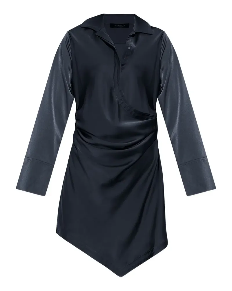 AllSaints Drapiertes Tira Mini-Hemdkleid - Blau Blau