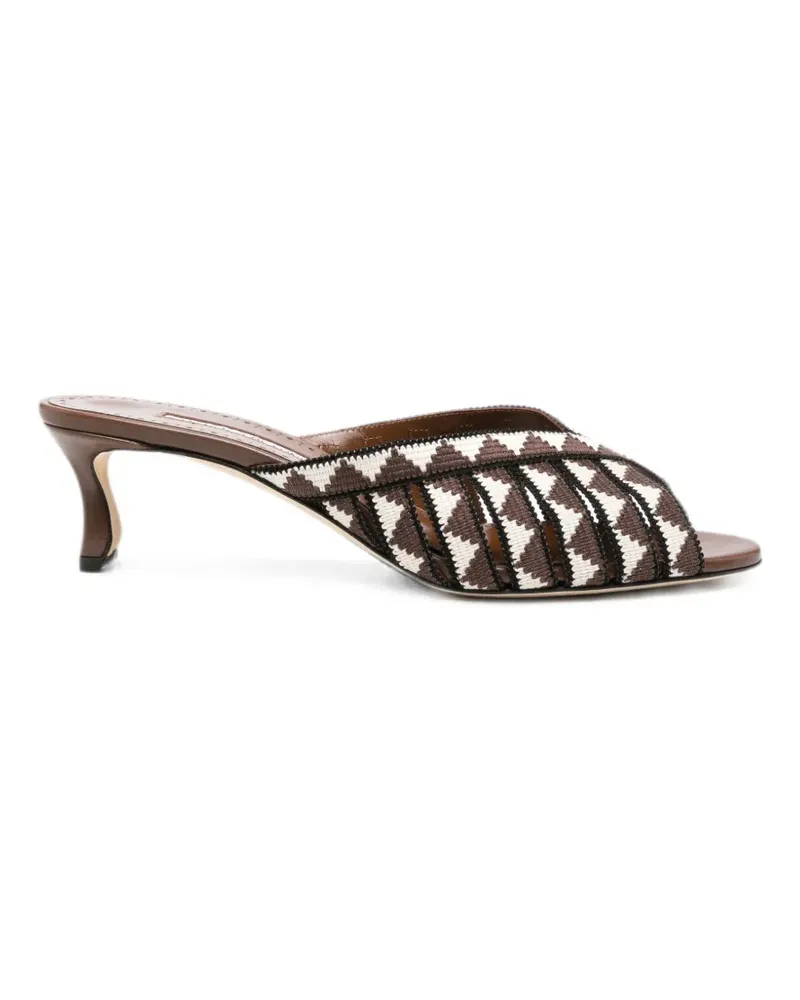 Manolo Blahnik Trofesamu patterned sandals - Braun Braun