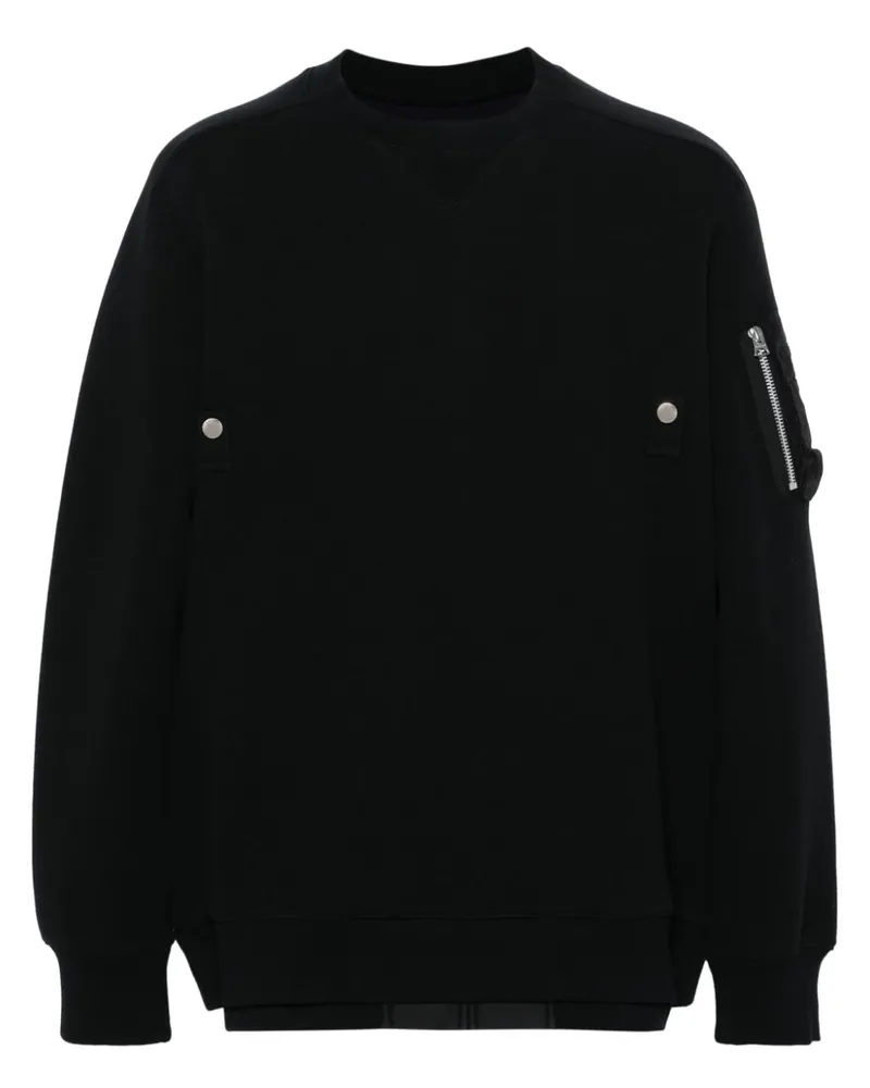 Sacai Jersey-Sweatshirt im Layering-Look Schwarz