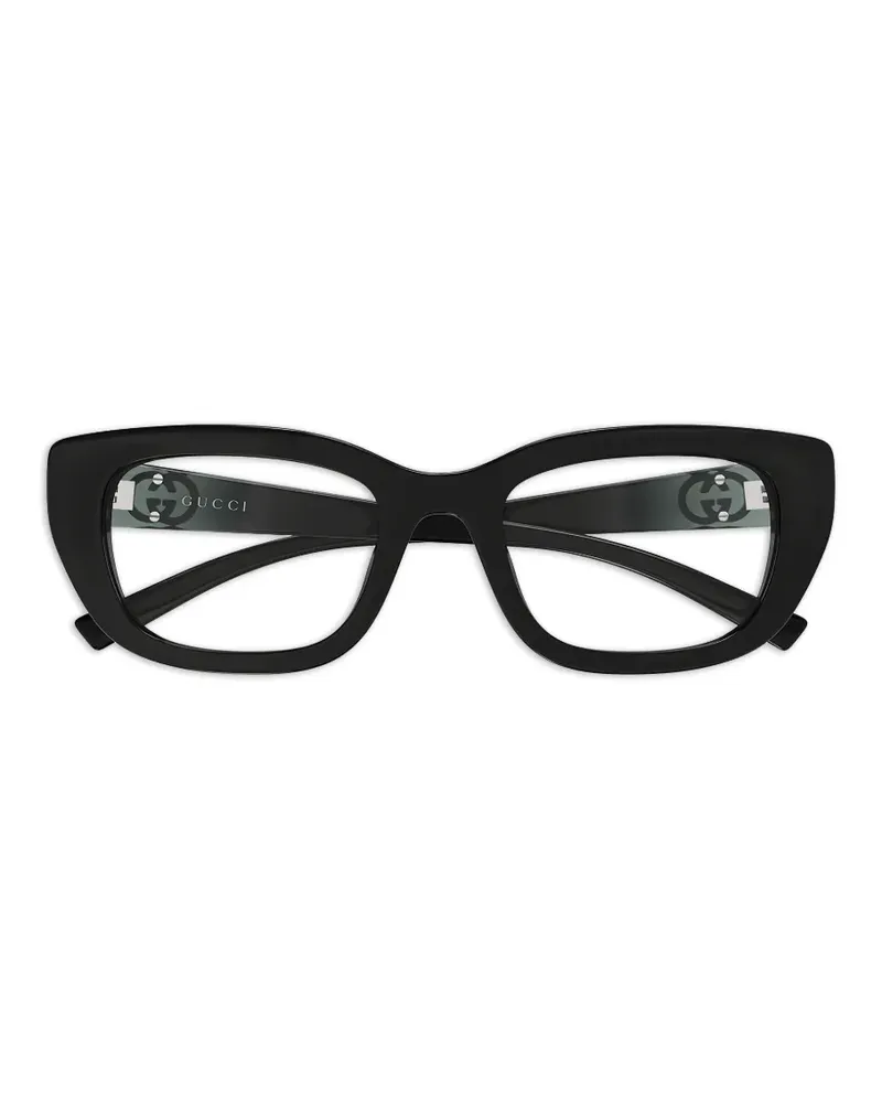 Gucci logo-plaque glasses - Schwarz Schwarz