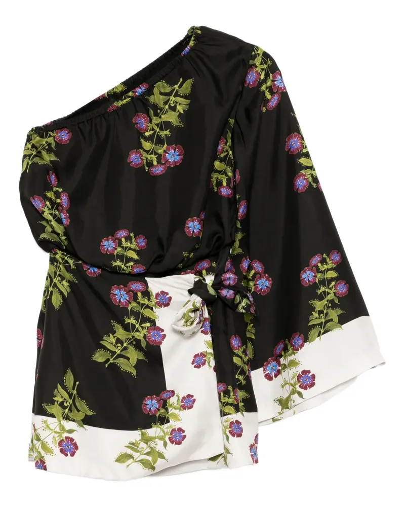 Cynthia Rowley Kleid mit Blumen-Print - Schwarz Schwarz