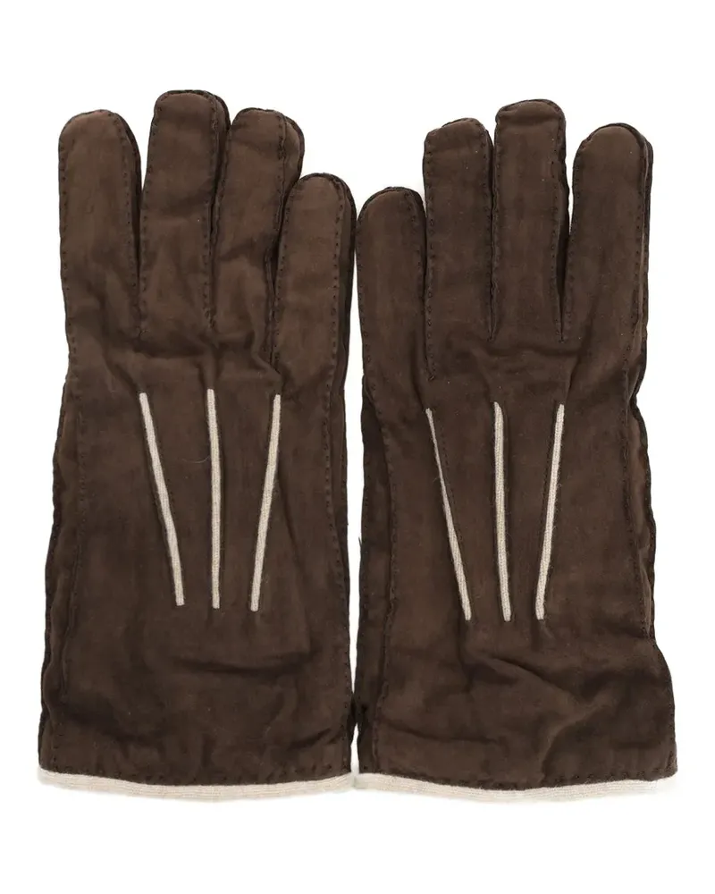 Fedeli suede cashmere-lined gloves - Braun Braun