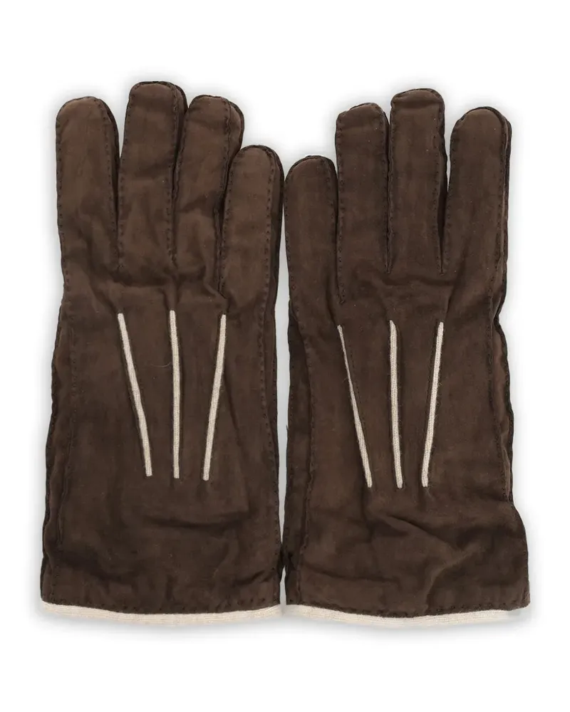 Fedeli suede cashmere-lined gloves - Braun Braun