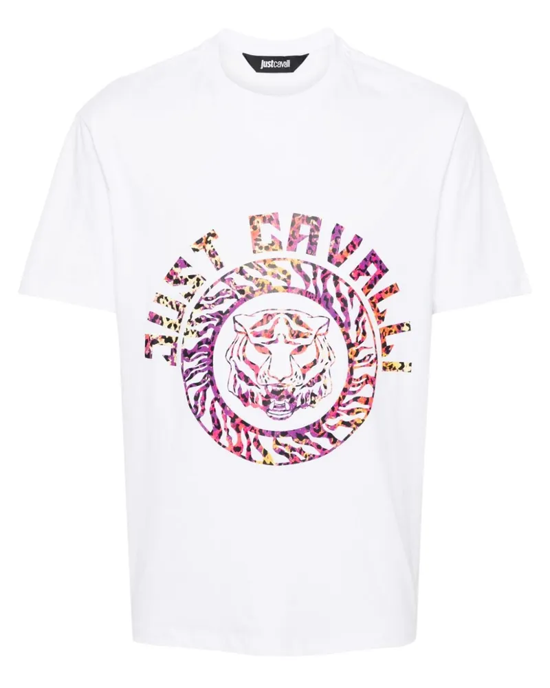 Just Cavalli T-Shirt mit Logo-Print Weiß
