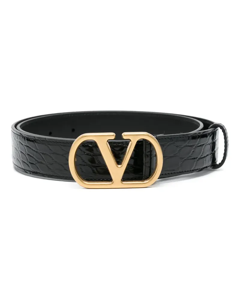 Valentino Garavani Gürtel mit VLogo - Schwarz Schwarz