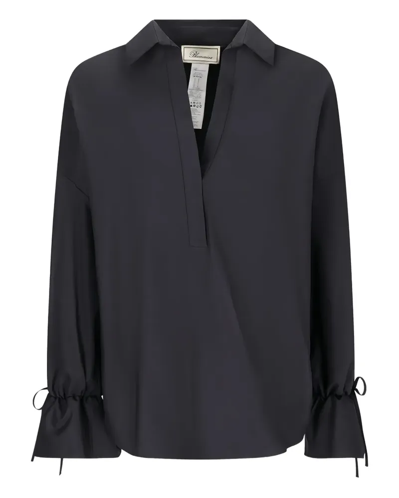 Blumarine Popeline-Hemd mit geschnürten Bündchen - N0990|Black N0990