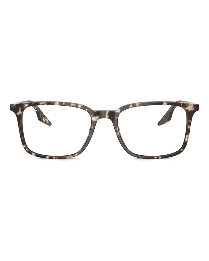 Ray Ban Eckige Brille in Schildpattoptik - Braun Braun