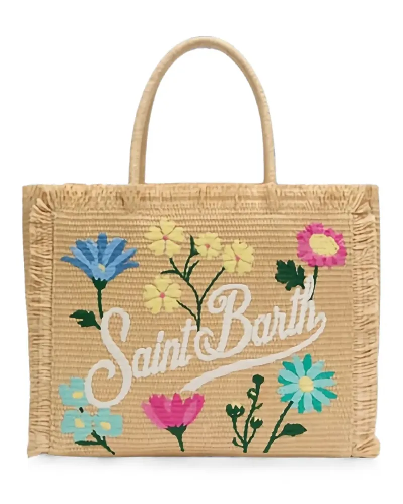 MC2 Saint Barth Vanity floral-embroidered tote bag - Nude Nude
