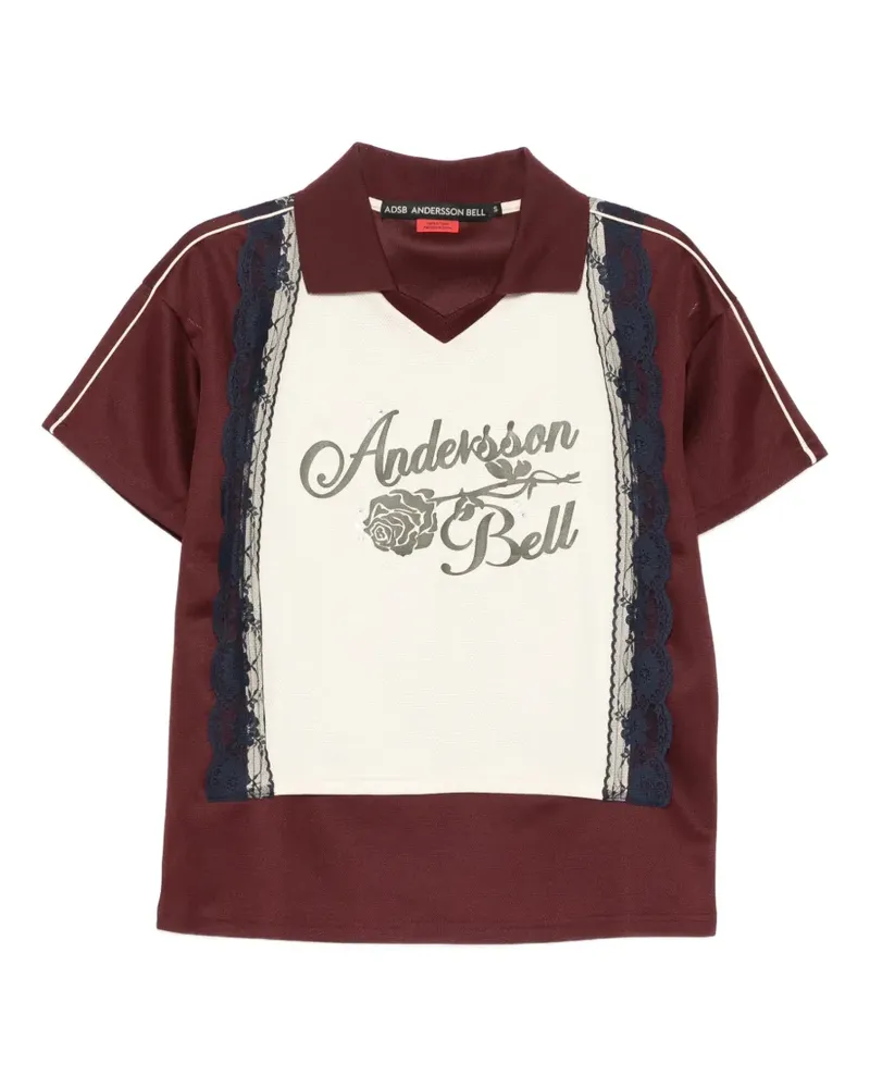Andersson Bell Poloshirt aus Spitze - Rot Rot