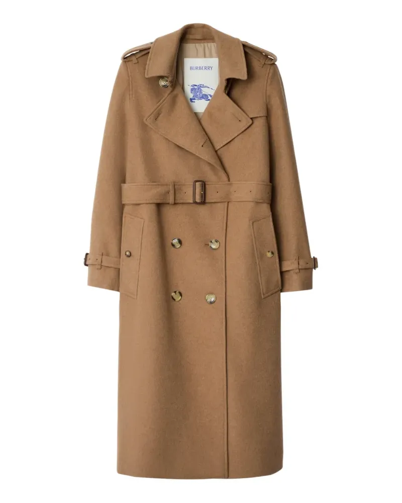 Burberry long cashmere Kensington trench coat - Nude Nude