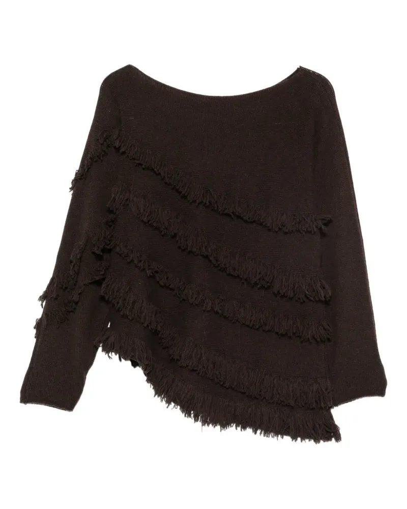 Liviana Conti Pullover mit Fransenbesatz - Braun Braun