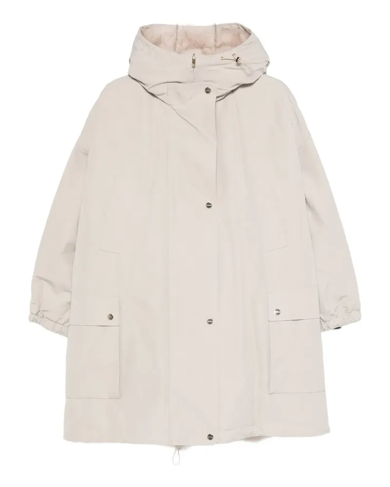 Max Mara Studio flap-pocket hooded coat - Nude Nude