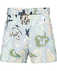 Lanvin Bermudas mit abstraktem Print Blau