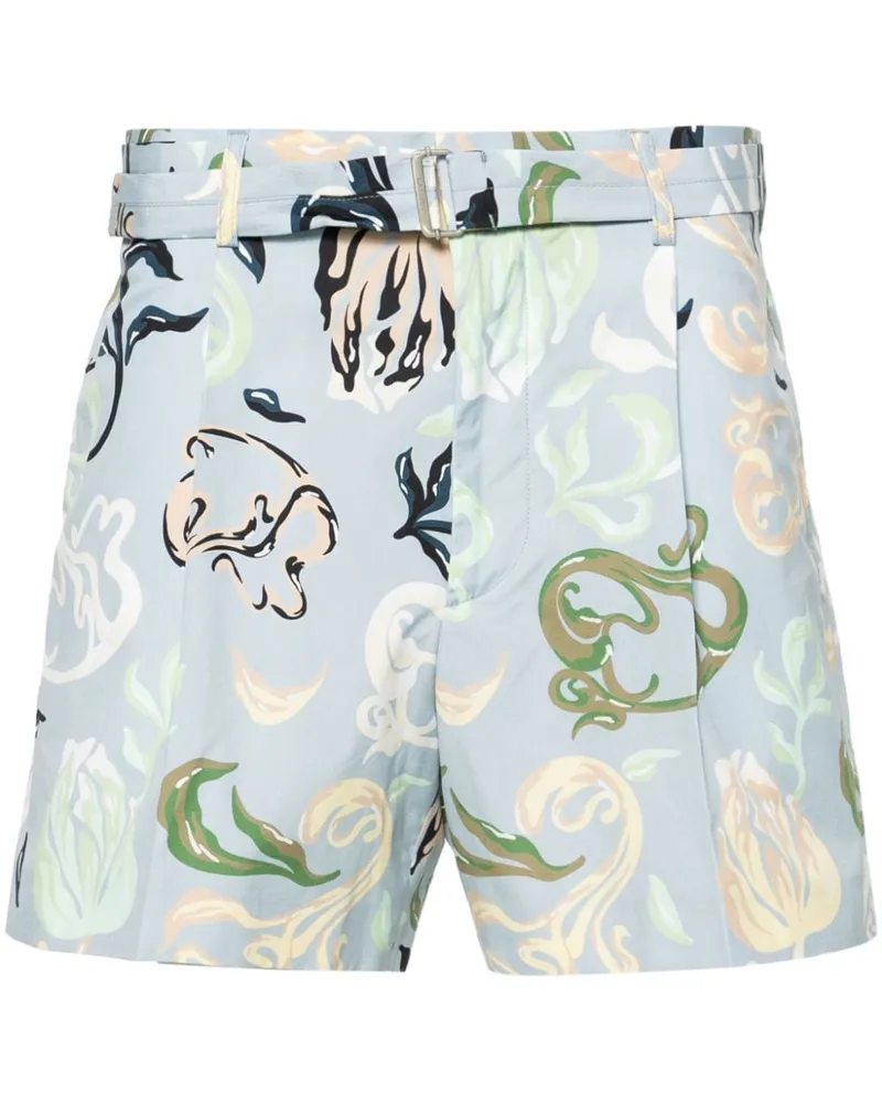Lanvin Bermudas mit abstraktem Print - Blau Blau