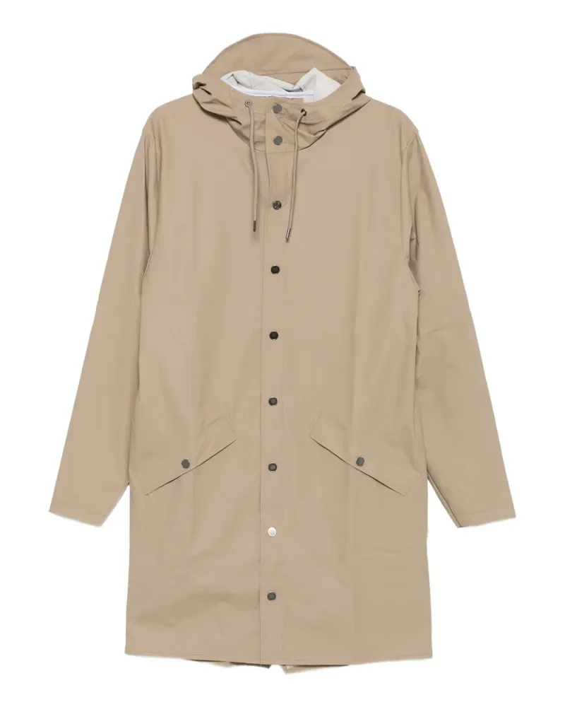 RAINS hooded press-stud raincoat - Nude Nude