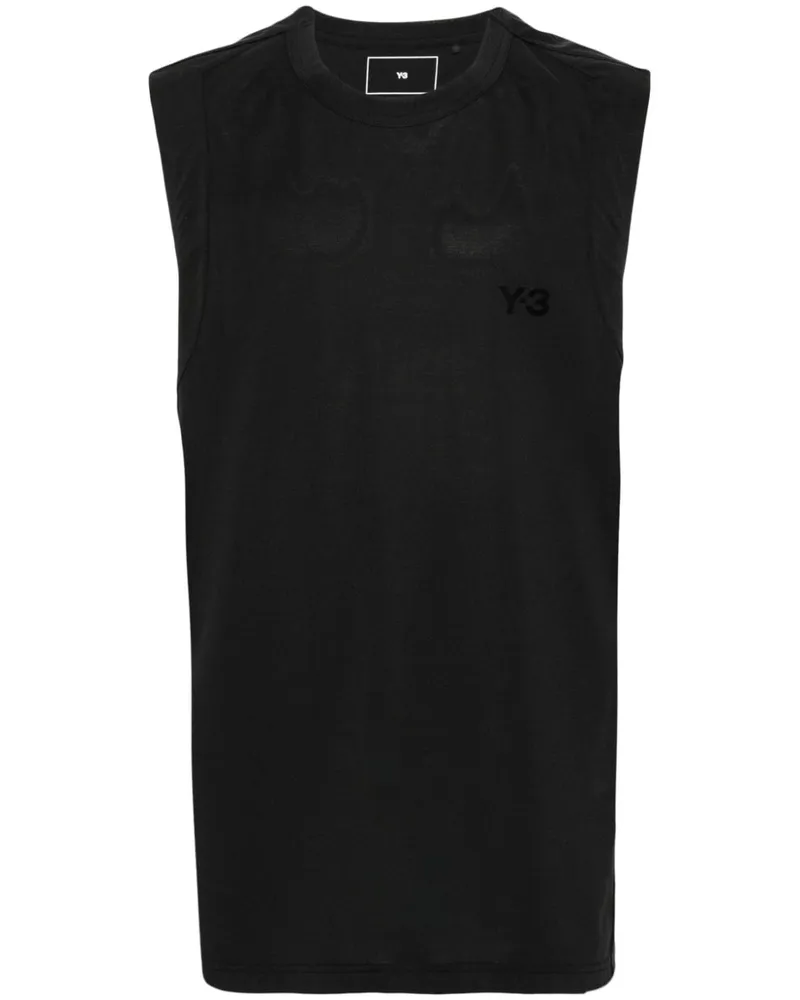 Y-3 Top Mit Logo Print Schwarz