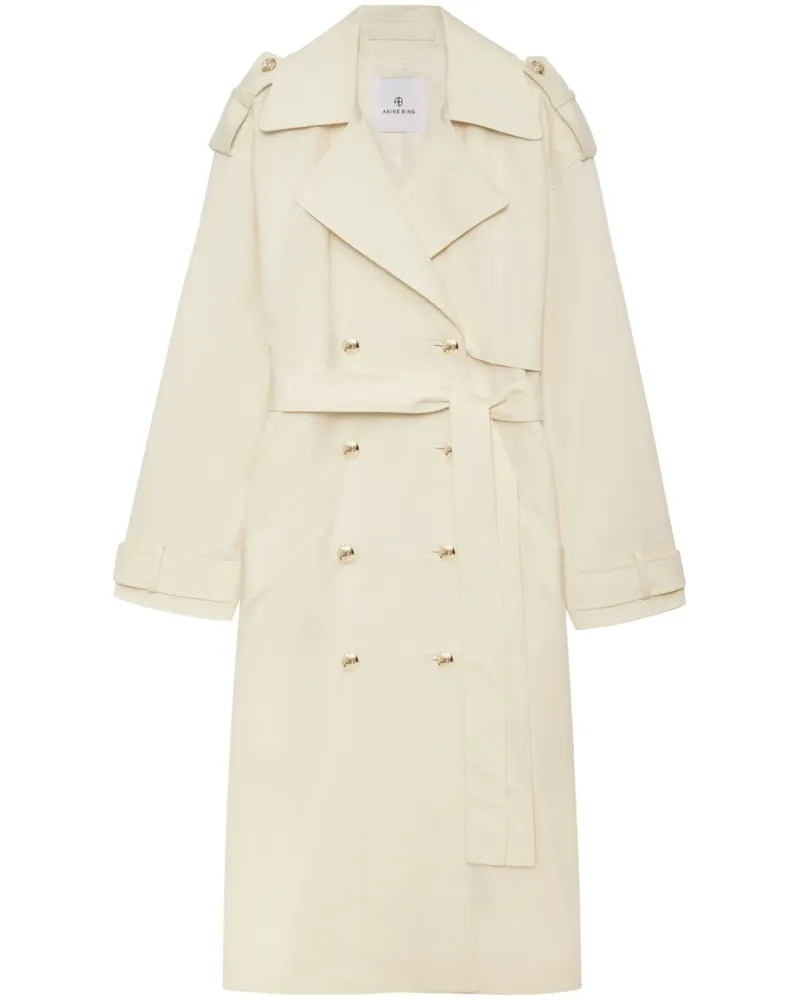 Anine Bing Layton Oversized-Trenchcoat Nude