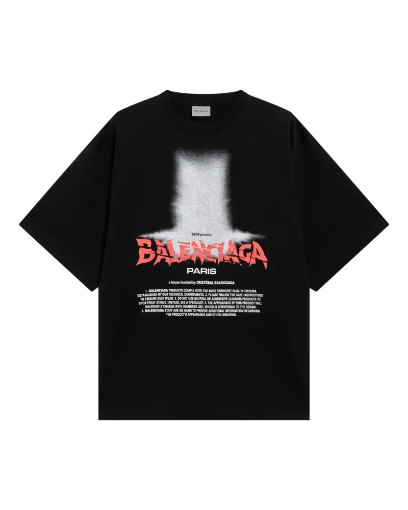 Balenciaga graphic-print oversized T-shirt - Schwarz Schwarz