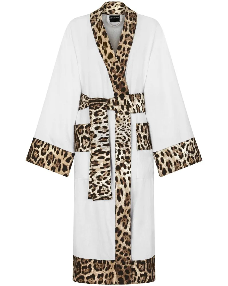 Dolce & Gabbana Bademantel aus Frottee - Weiß Weiß