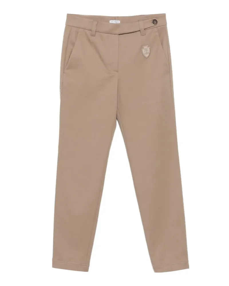 Brunello Cucinelli Hose mit Logo-Patch - Nude Nude