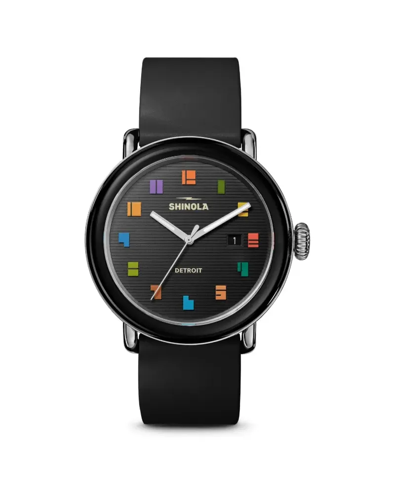 SHINOLA Leder 40mm - Schwarz Schwarz
