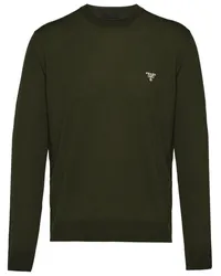 Prada Pullover mit Logo-Stickerei Grün