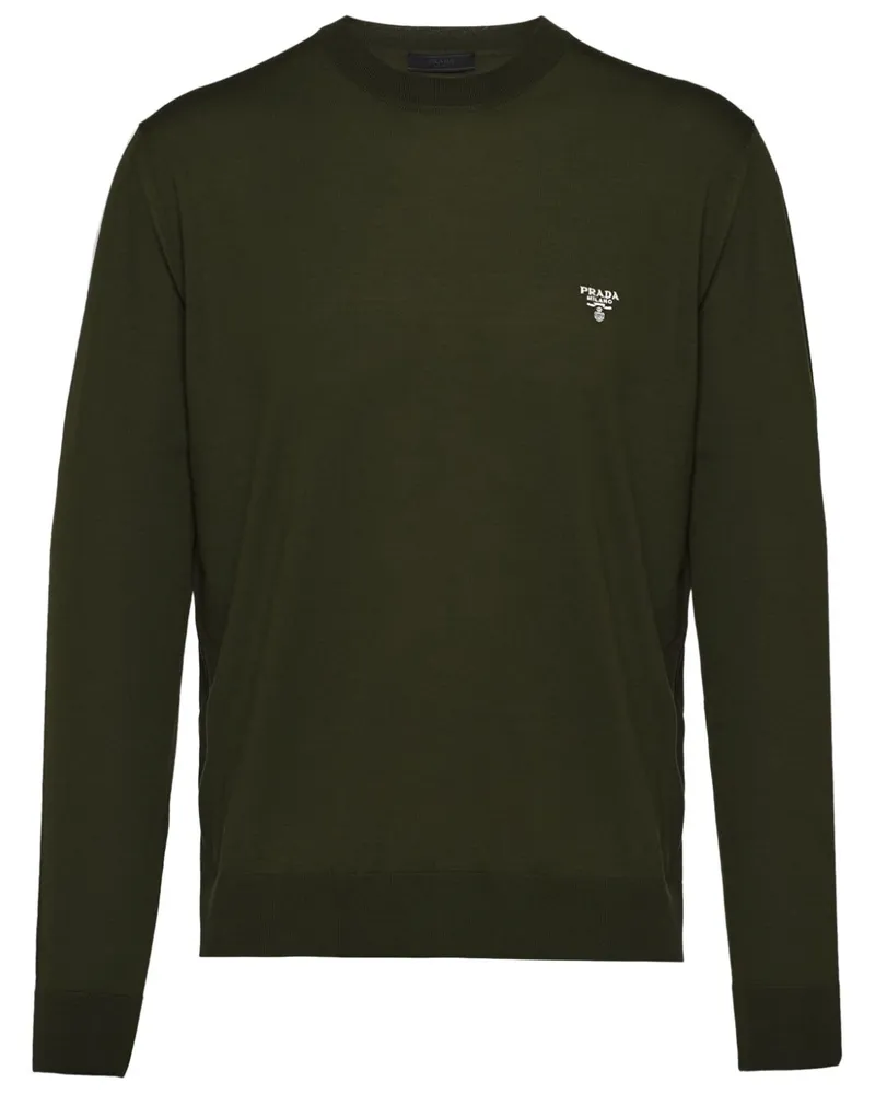 Prada Pullover mit Logo-Stickerei - Grün Grün