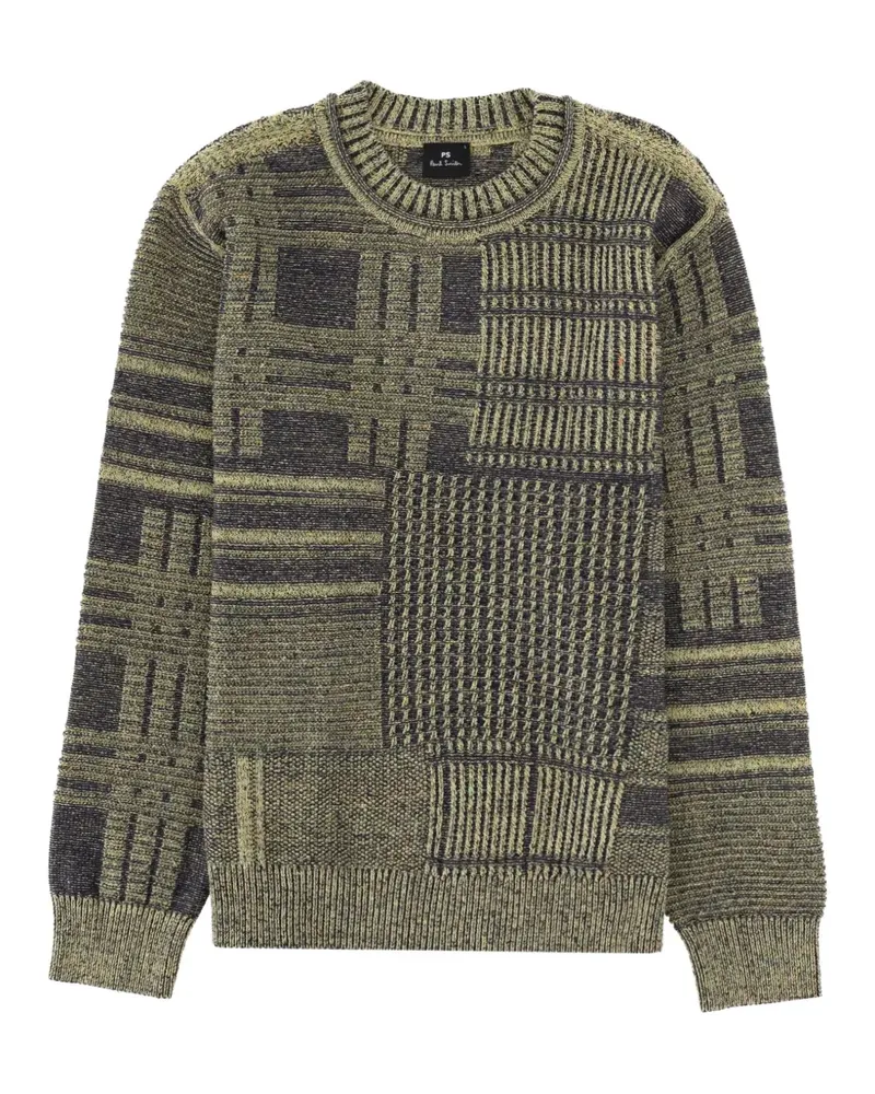 Paul Smith Strukturierter Pullover im Patchwork-Look - Grün Grün