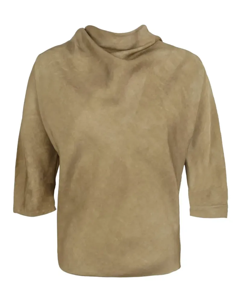 Cortana Opale asymmetric-neck top - Nude Nude