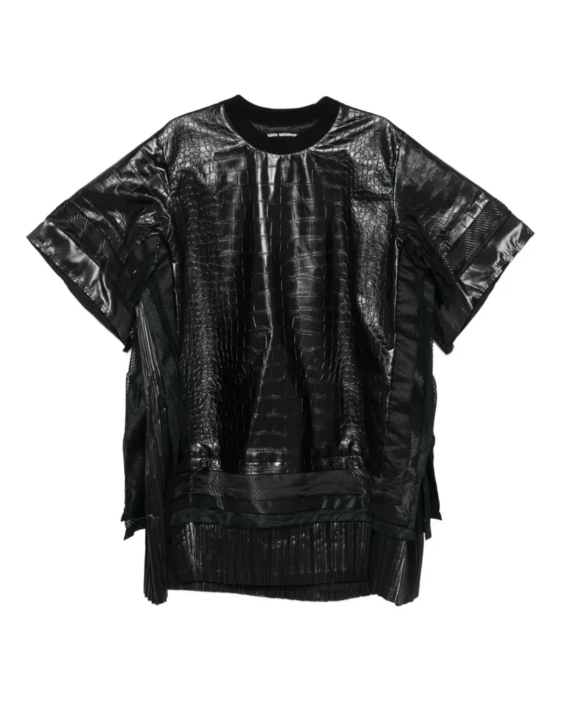 Junya Watanabe Oberteil mit Kroko-Effekt - Schwarz Schwarz