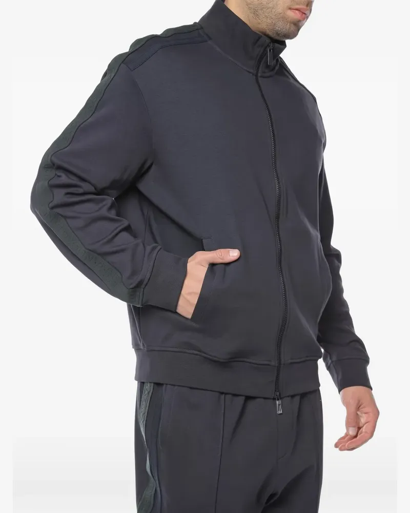 Armani Exchange logo-tape zip-up sweatshirt - Blau Blau