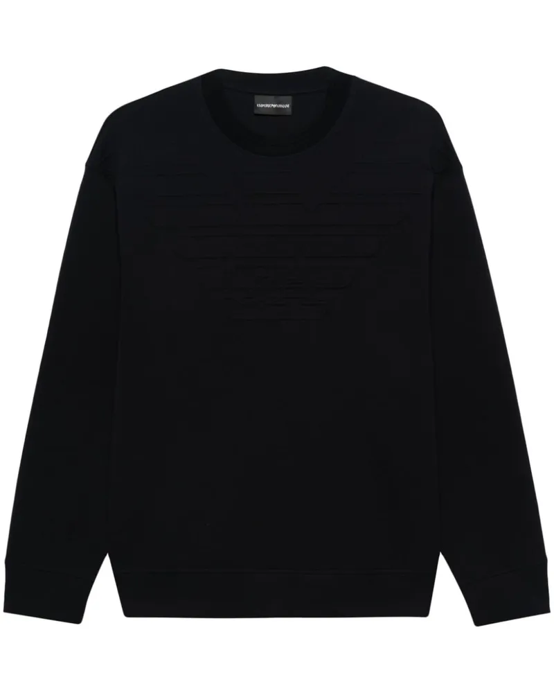 Emporio Armani Sweatshirt mit Adler-Prägung Blau