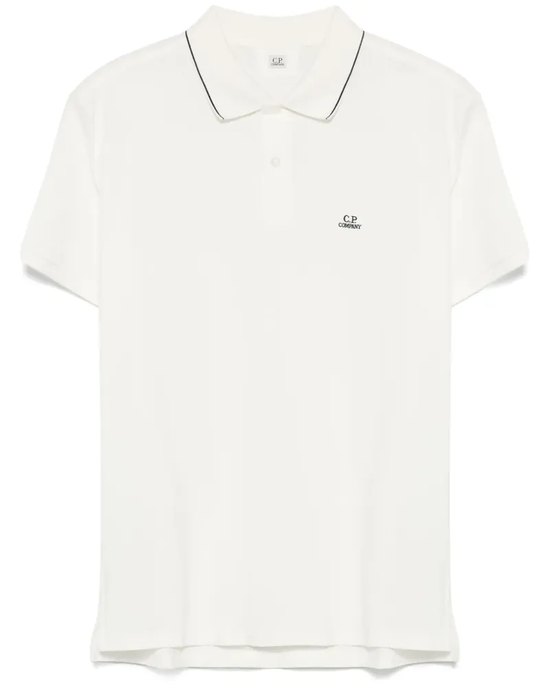 C.P. Company Poloshirt mit Logo-Patch - Weiß Weiß