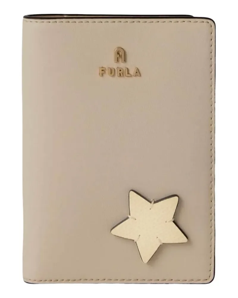 Furla S Camelia star-patch passport holder - Nude Nude