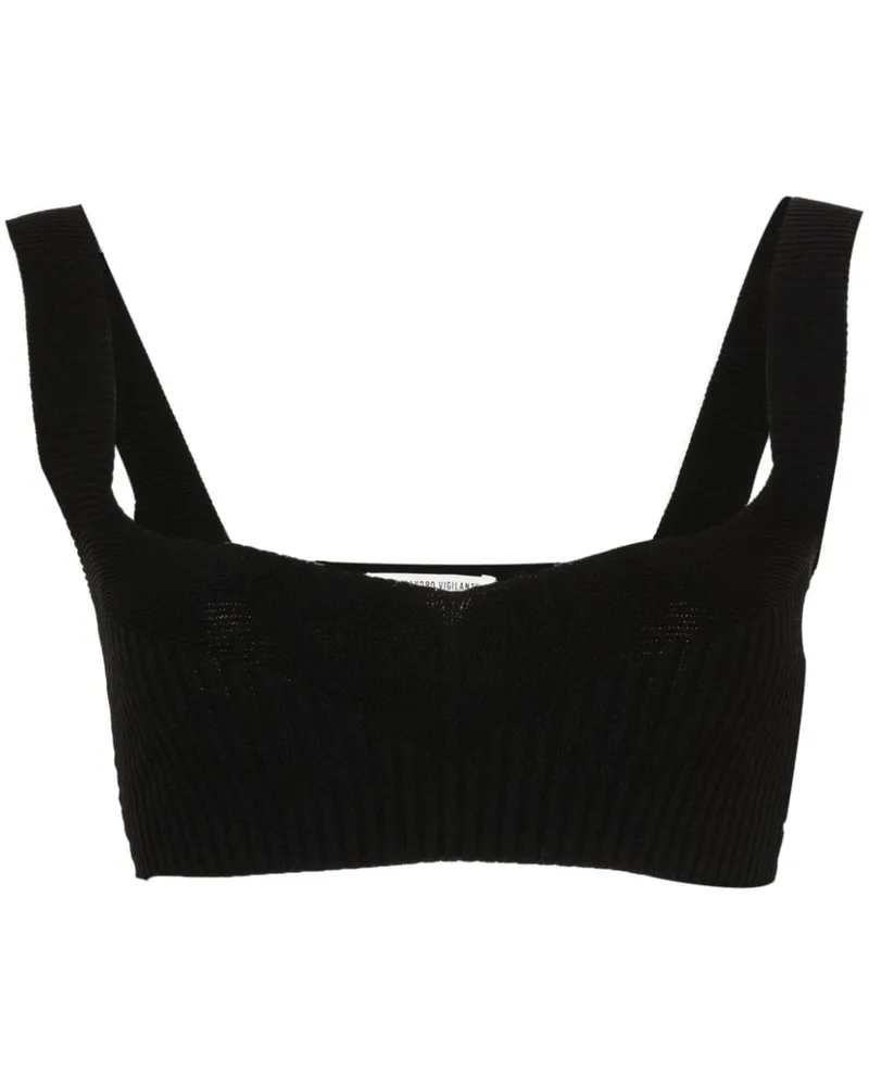 Alessandro Vigilante Geripptes Cropped-Top Schwarz