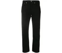 Gerade Cropped-Jeans - Schwarz