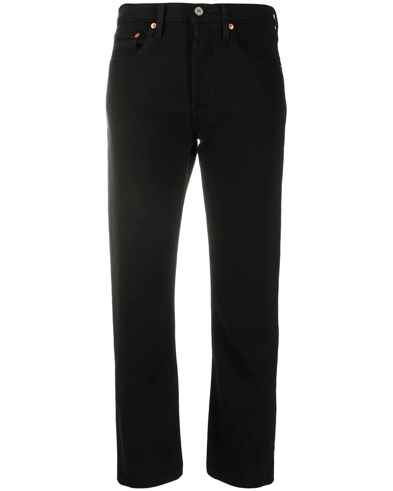 Levi's Gerade Cropped-Jeans - Schwarz Schwarz