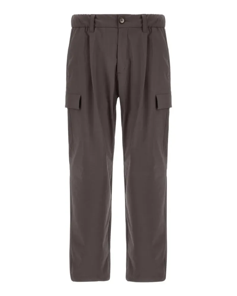 Herno melange-effect pleated trousers - Braun Braun