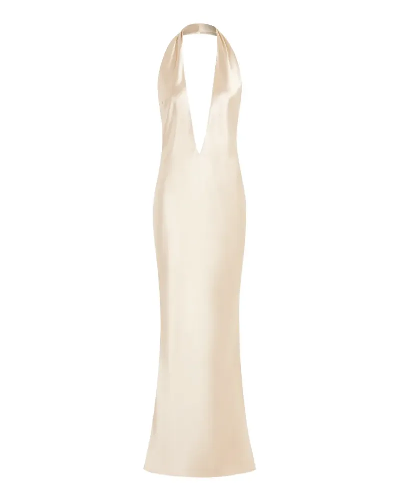 16ARLINGTON Maren plunging neck dress - Nude Nude
