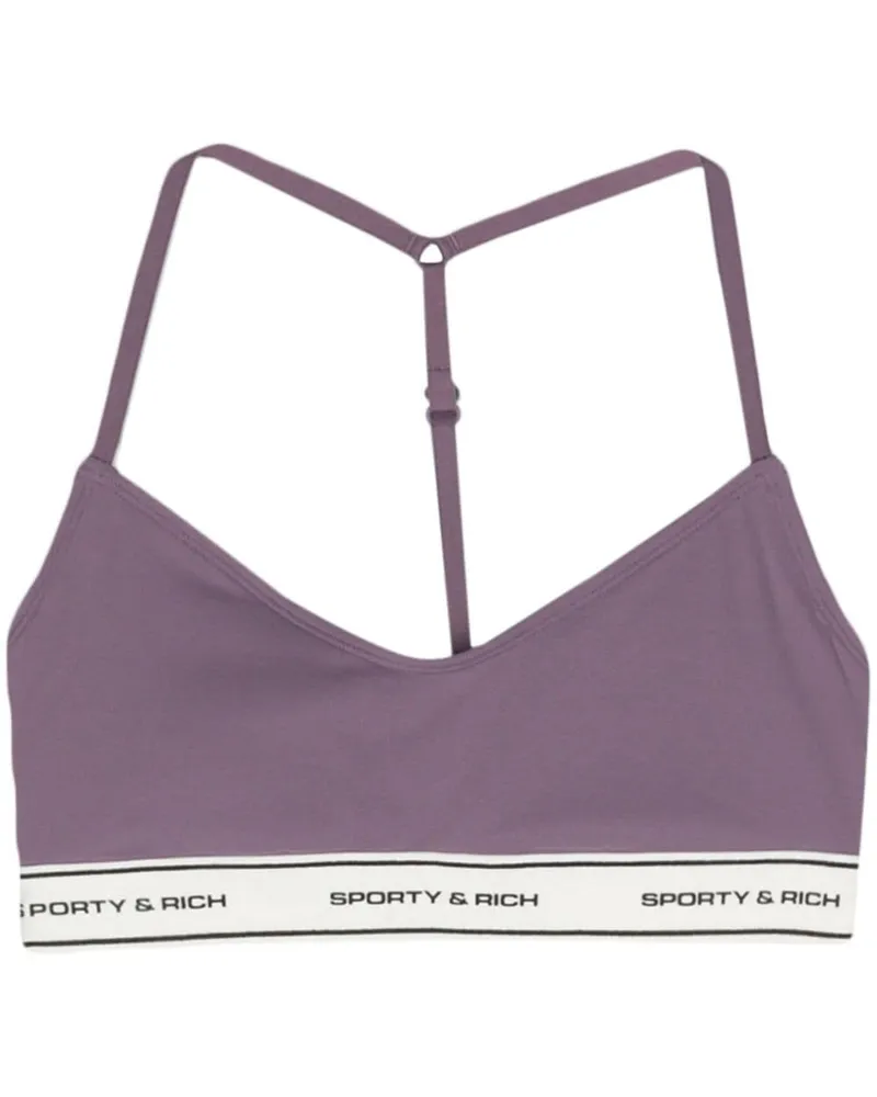 SPORTY & RICH Sport-Bralet mit Logo - Violett Violett