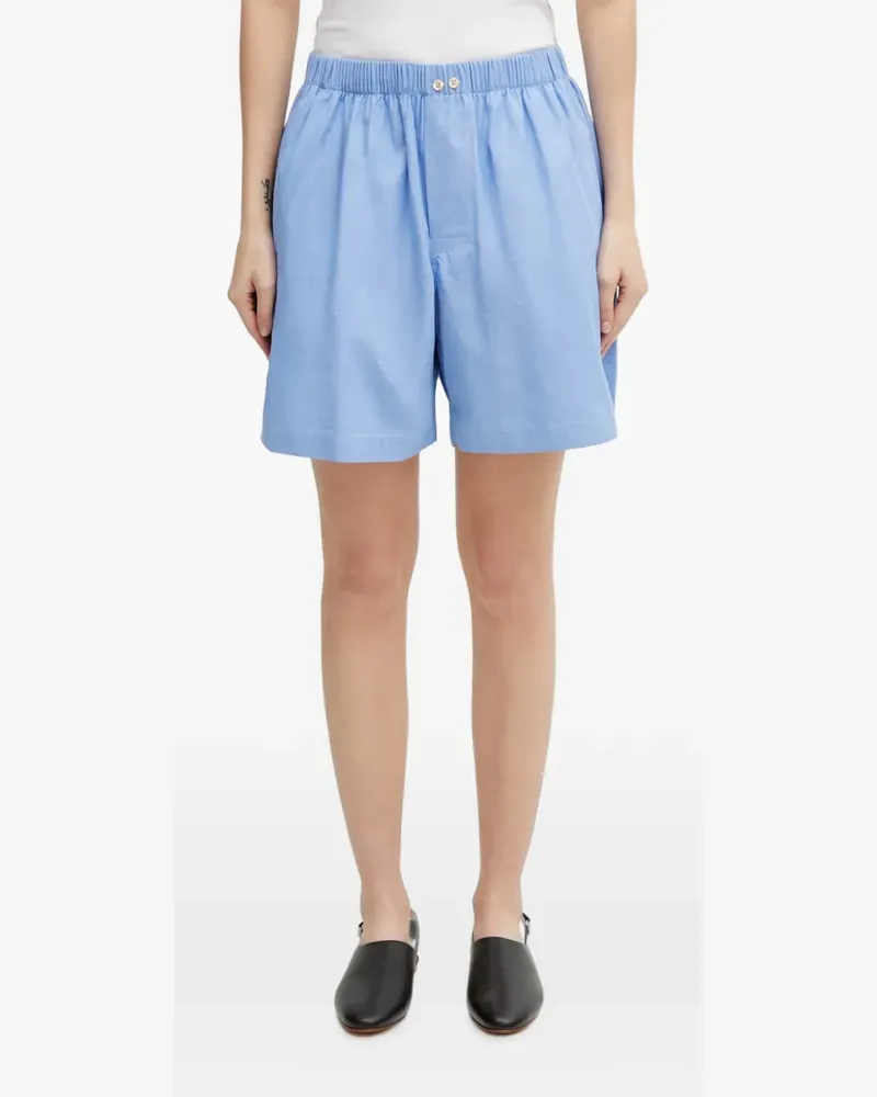 Wales Bonner Sunday elasticated-waistband logo-embroidered shorts - Blau Blau
