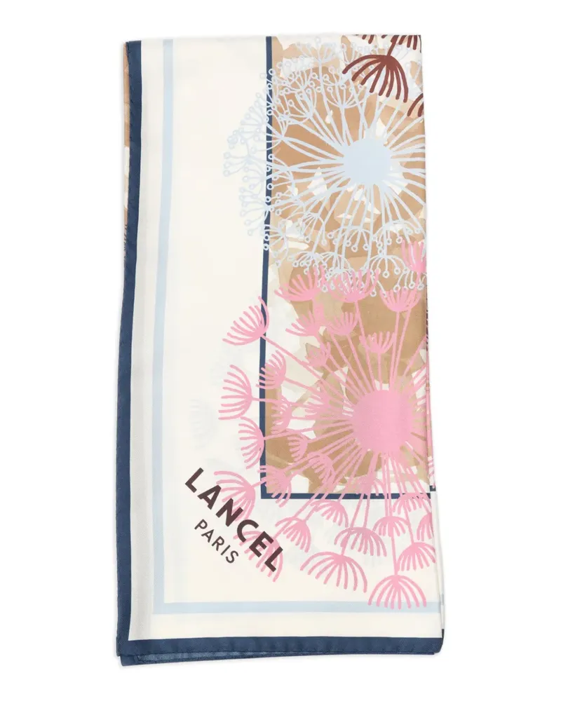 Lancel Schal mit Blumen-Print - Nude Nude