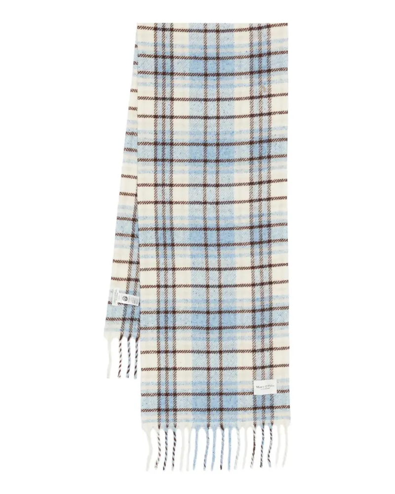 Marc O'Polo checked fringed scarf - Blau Blau