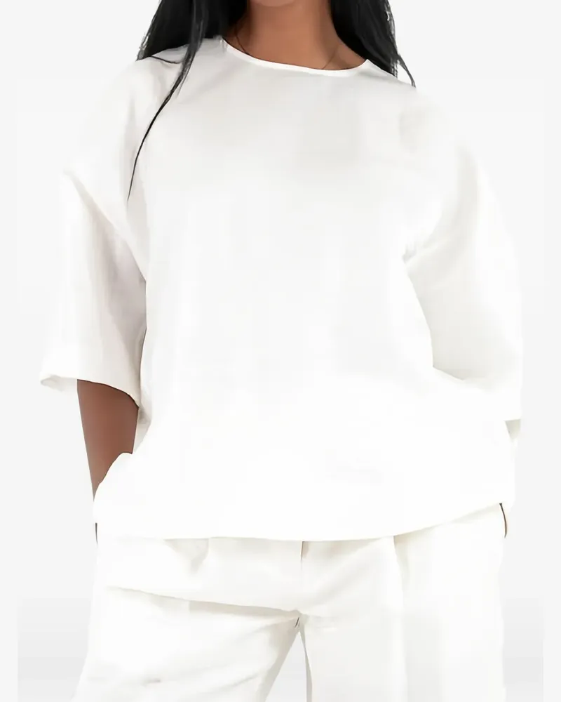 HUGO BOSS round-neck half-sleeve top - Weiß Weiß