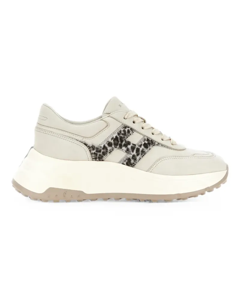 Hogan Hi-Fi Sneakers mit Leoparden-Print - Nude Nude