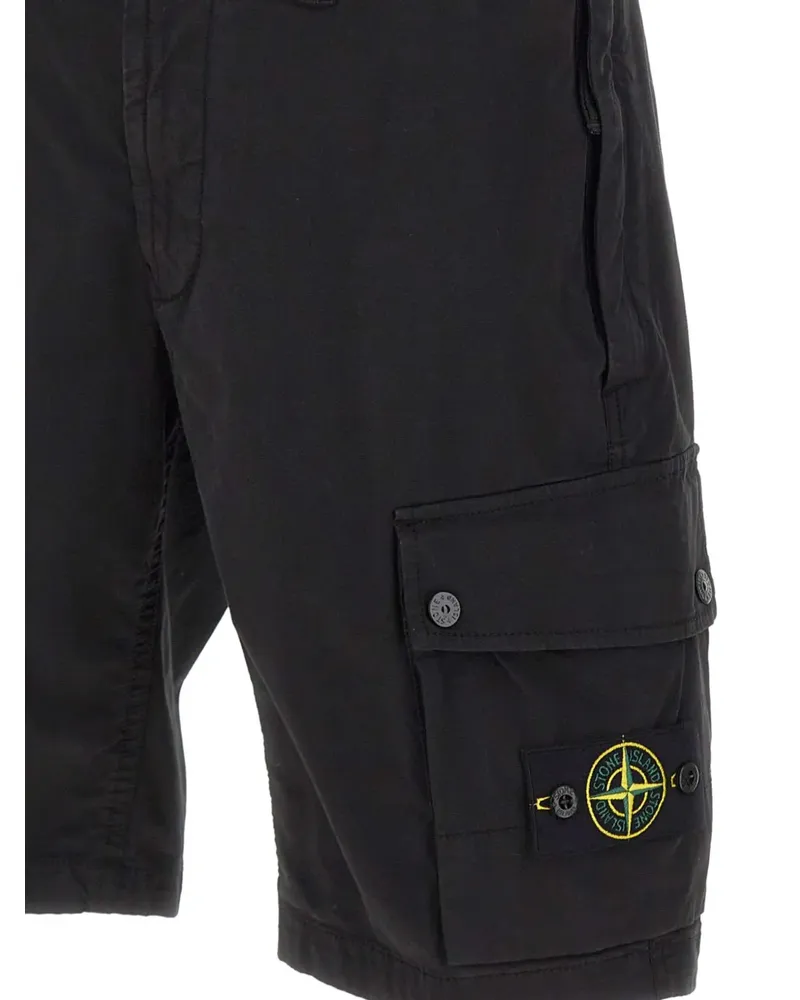 Stone Island Cargo-Shorts mit Kompass-Patch - Schwarz Schwarz