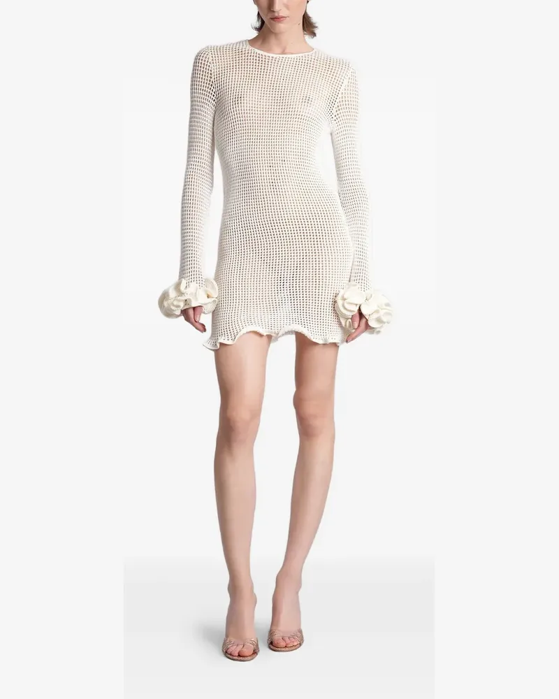 Mach & Mach Peony open-knit mini dress - Weiß Weiß